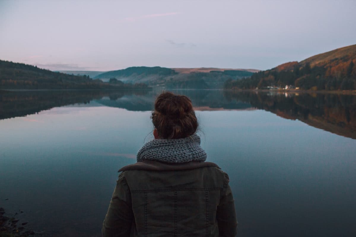 A person finding calm and reflection during trauma and PTSD therapy in Alberta